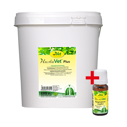 Aktions-Bundle "HustaVet plus 2,5kg + Respirationstropfen 10ml (gratis)"